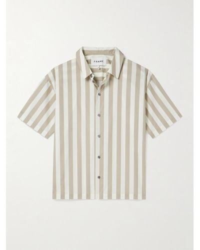 FRAME Striped Cotton-poplin Shirt - Natural