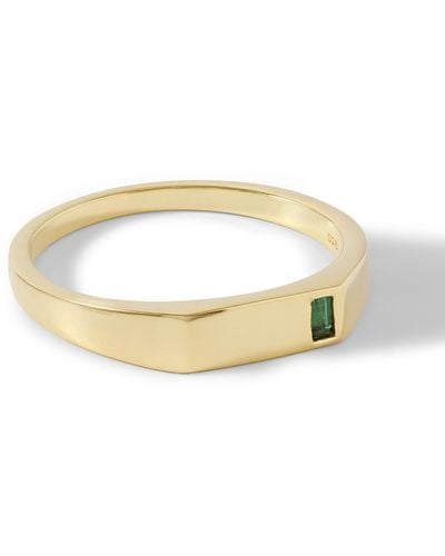 Miansai Valor Gold Vermeil Quartz Signet Ring - Metallic