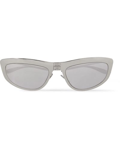 Givenchy Mirrored D-frame Silver-tone Sunglasses - Gray