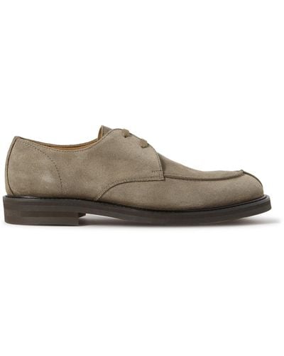 MR P. Andrew Split-toe Regenerated Suede By Evolo® Derby Shoes - Brown