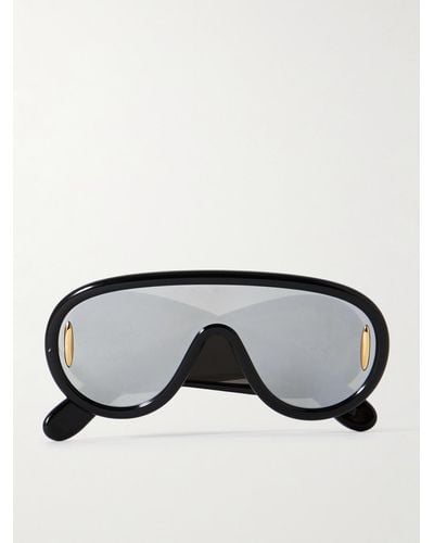 Loewe Paula's Ibiza Wave Mask Oversized D-frame Acetate Sunglasses - Black