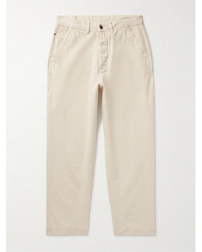 Officine Generale Preston Straight-leg Cotton-twill Pants - Natural