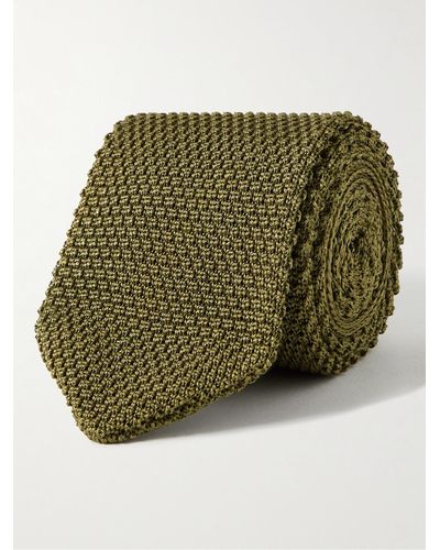 MR P. 7cm Knitted Silk Tie - Green
