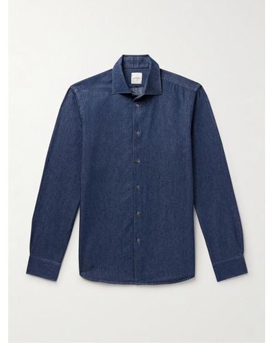 Paul Smith Slim-fit Cotton-chambray Shirt - Blue