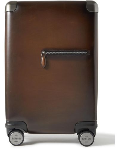 Berluti Formula 1005 Scritto Venezia Leather Carry-on Suitcase - Brown
