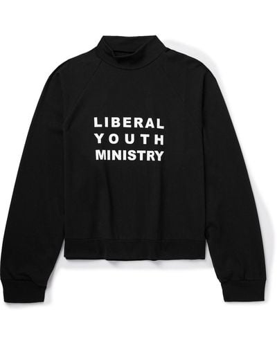 Liberal Youth Ministry Printed Cotton-jersey Turtleneck Sweatshirt - Black