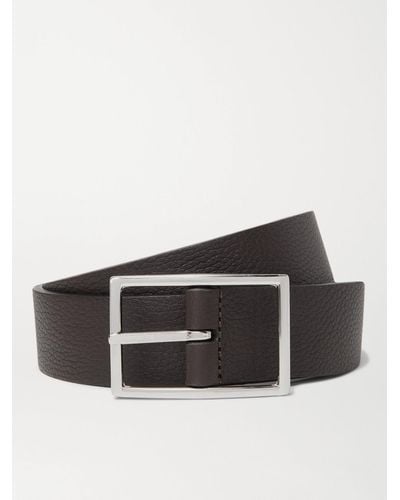 Anderson's 3cm Black And Dark-brown Reversible Leather Belt