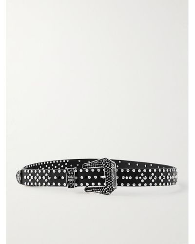 Givenchy 3cm Crystal-embellished Leather Belt - White