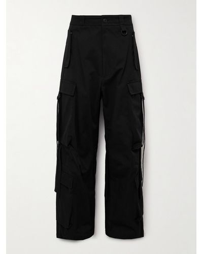 Givenchy Wide-leg Embellished Cotton-twill Cargo Trousers - Black