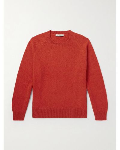 Umit Benan Summer Pull Cashmere And Cotton-blend Sweater - Red