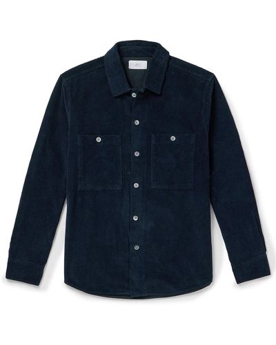 MR P. Garment-dyed Cotton-corduroy Shirt - Blue