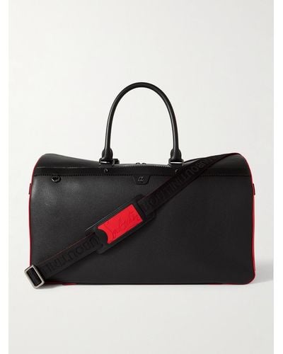 Christian Louboutin Ruisbuddy Spiked Rubber-trimmed Full-grain Leather Holdall - Black