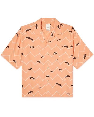 Visvim Copa Camp-collar Printed Crepe Shirt - Pink