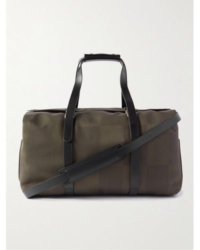 Mismo M/s Supply Leather-trimmed Canvas-jacquard Weekend Bag - Black