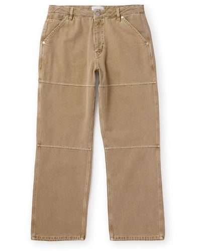 FRAME Straight-leg Paneled Cotton-canvas Pants - Natural