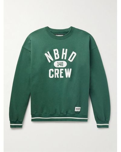 Neighborhood University Logo-print Cotton-jersey Sweatshirt - Green