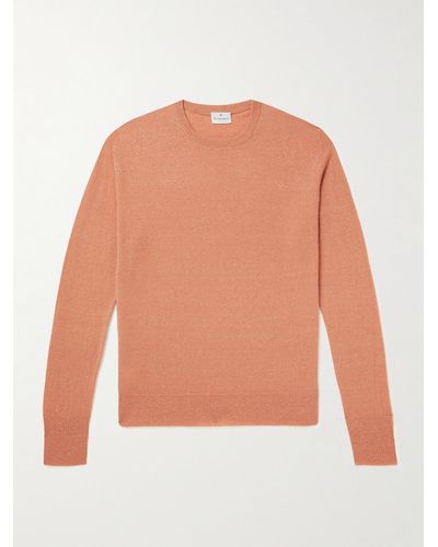 Kingsman Cashmere And Linen-blend Sweater - White