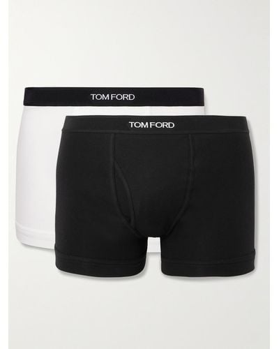 Tom Ford Set aus zwei Retropants aus Stretch-Baumwoll-Jersey - Schwarz