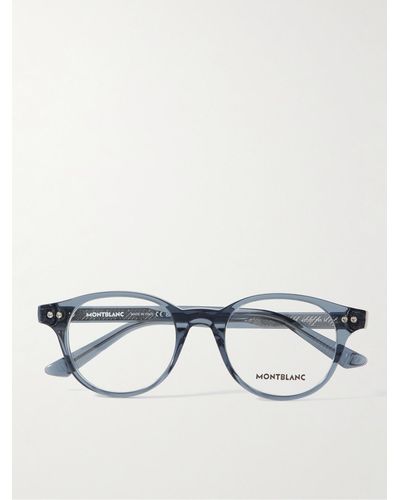 Montblanc Brille mit rundem Rahmen aus Azetat - Blau