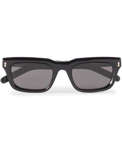 Gucci Rectangular-frame Acetate Sunglasses - Gray
