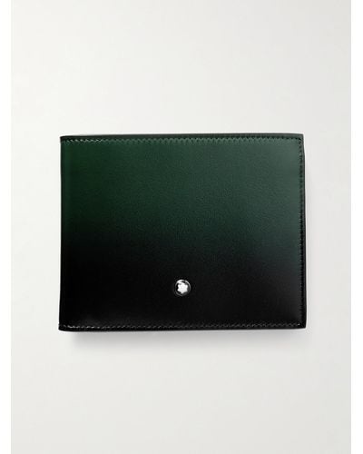 Montblanc Meisterstück aufklappbares Portemonnaie aus Leder mit Farbverlauf - Grün