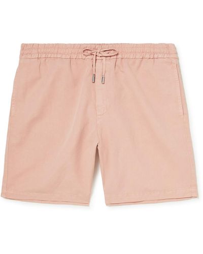 MR P. Cotton And Linen-blend Twill Drawstring Shorts - Pink