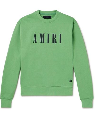 Amiri Logo-print Cotton-jersey Sweatshirt - Green