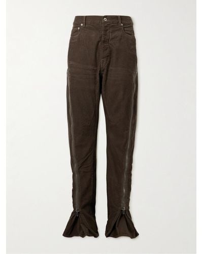 Dolce & Gabbana Flared Cotton Trousers in Brown for Men