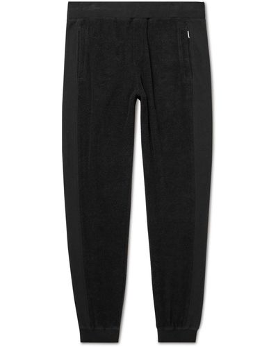 Orlebar Brown Duxbury Tapered Paneled Cotton-terry And Jersey Sweatpants - Black