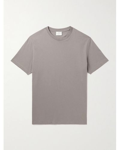 Kingsman T-shirt in jersey di cotone Pima con logo ricamato - Grigio