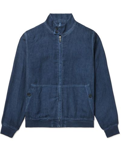 120% Lino Linen Jacket - Blue