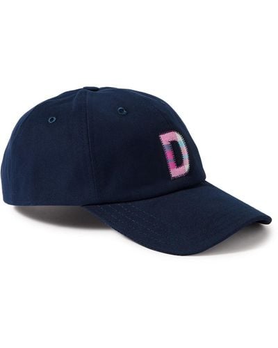 Drake's Logo-appliquéd Cotton-canvas Baseball Cap - Blue