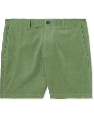 Club Monaco Baxter Slim-fit Cotton-corduory Shorts - Green