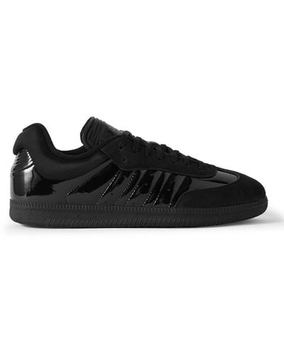adidas Originals Dingyun Zhang Samba Mesh-trimmed Suede And Patent-leather Sneakers - Black