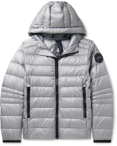 Canada Goose Crofton Slim-fit Logo-appliquéd Quilted Nylon-ripstop Hooded Down Jacket - Gray