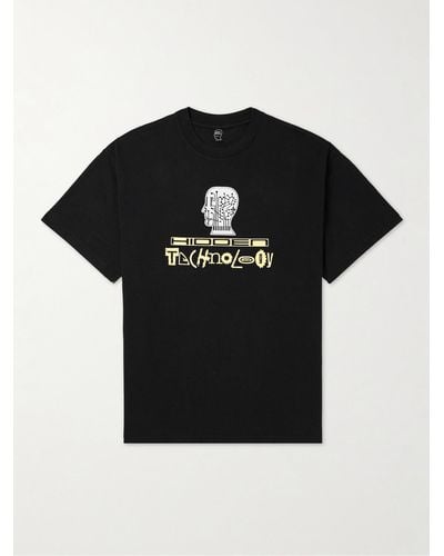 Brain Dead T-shirt in jersey di cotone con stampa - Nero