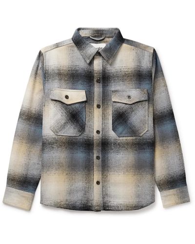 Corridor NYC Kingston Checked Recycled Cotton-blend Flannel Overshirt - Gray