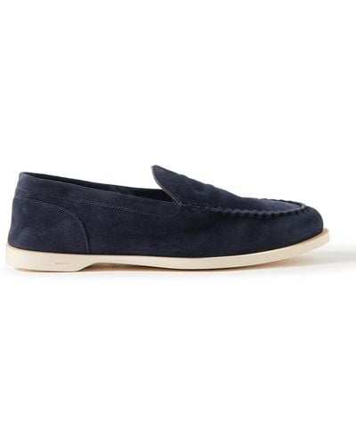 John Lobb Pace Suede Loafers - Blue