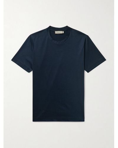 Canali Cotton-jersey T-shirt - Blue
