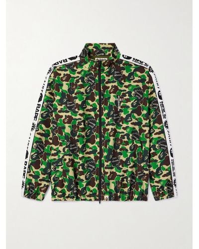 SAINT Mxxxxxx BAPE® Jacke aus Twill mit Reißverschluss und Camouflage-Print - Grün