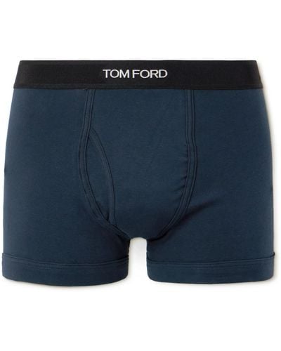 Tom Ford Stretch-cotton Jersey Boxer Briefs - Blue
