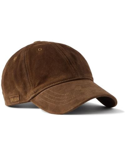 Polo Ralph Lauren Logo-embroidered Washed-suede Baseball Cap - Brown