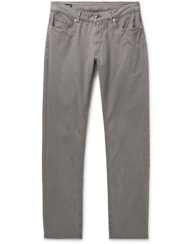 Peter Millar Wayfare Slim-fit Stretch-tm And Cotton-blend Twill Pants - Gray