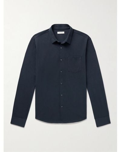 Club Monaco Hemd aus Jersey aus einer Baumwollmischung - Blau