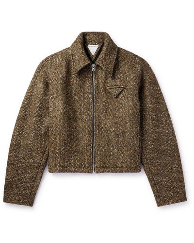 Bottega Veneta Donegal Wool-blend Jacket - Brown