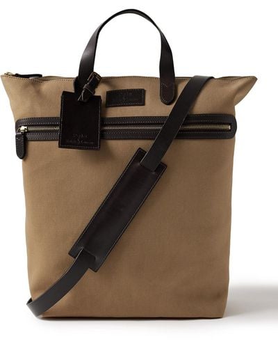 Polo Ralph Lauren Ryder Leather-trimmed Canvas Tote Bag - Black