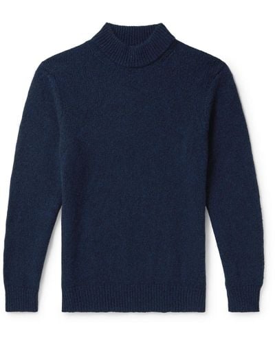 NN07 Nick 6367 Merino Wool-blend Mock-neck Sweater - Blue