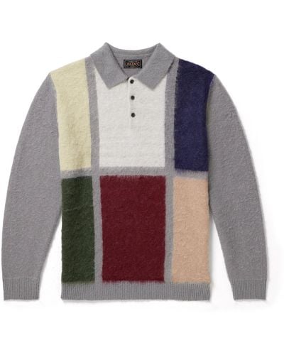 Beams Plus Colour-block Intarsia-knit Sweater - Gray