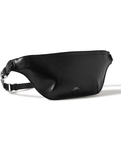 A.P.C. Nino Medium Recycled-faux Leather Belt Bag - Black