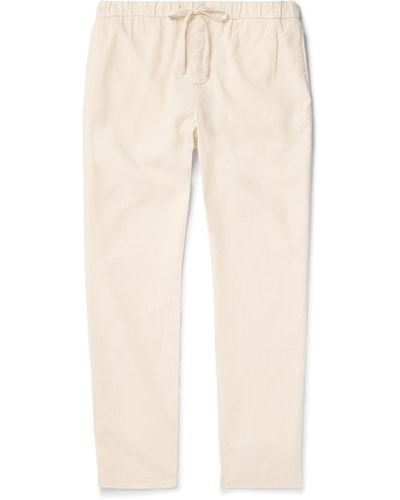Frescobol Carioca Oscar Straight-leg Linen And Cotton-blend Drawstring Pants - Natural